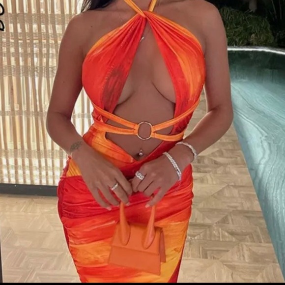 SHORT WAISTED DRESS NEUGHTY NEON main image 0
